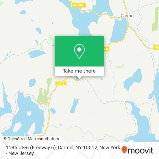 Mapa de 1185 US-6 (Freeway 6), Carmel, NY 10512