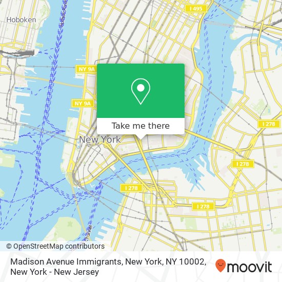 Madison Avenue Immigrants, New York, NY 10002 map