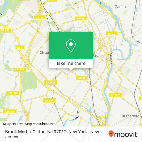 Mapa de Brook Martin, Clifton, NJ 07012