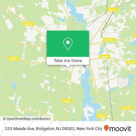 Mapa de 333 Meade Ave, Bridgeton, NJ 08302