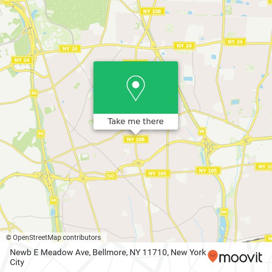Mapa de Newb E Meadow Ave, Bellmore, NY 11710