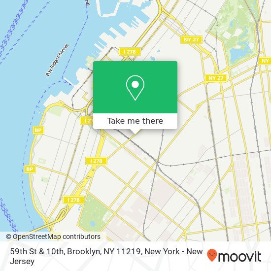 Mapa de 59th St & 10th, Brooklyn, NY 11219