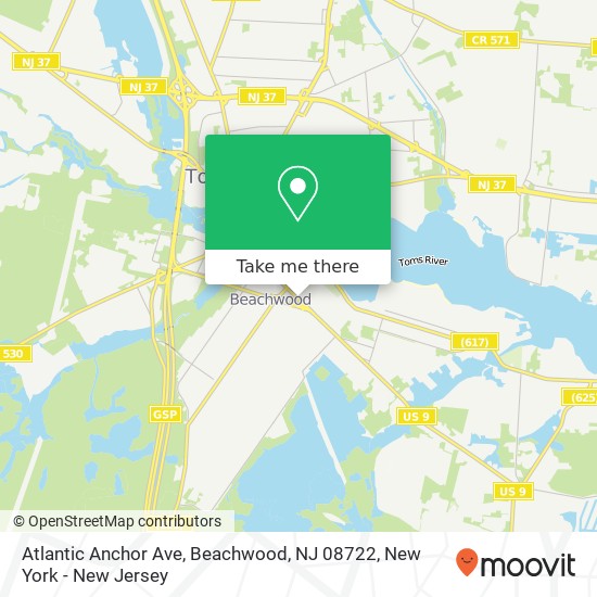 Mapa de Atlantic Anchor Ave, Beachwood, NJ 08722