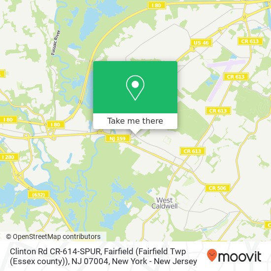 Mapa de Clinton Rd CR-614-SPUR, Fairfield (Fairfield Twp (Essex county)), NJ 07004