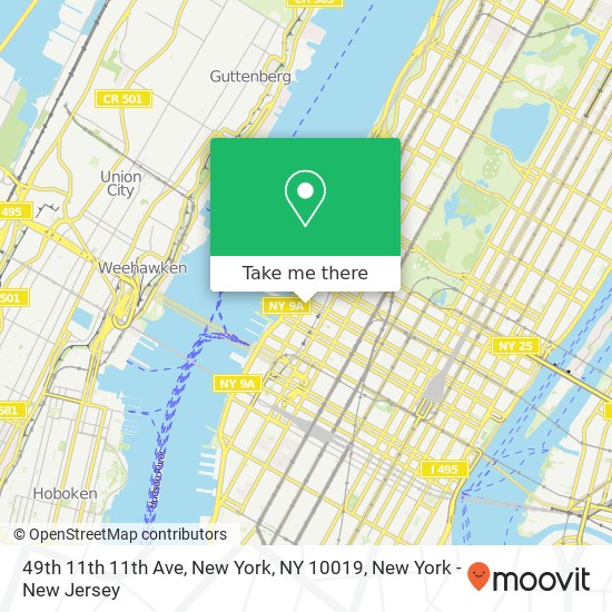49th 11th 11th Ave, New York, NY 10019 map