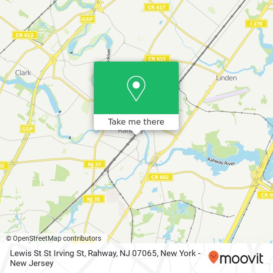 Mapa de Lewis St St Irving St, Rahway, NJ 07065