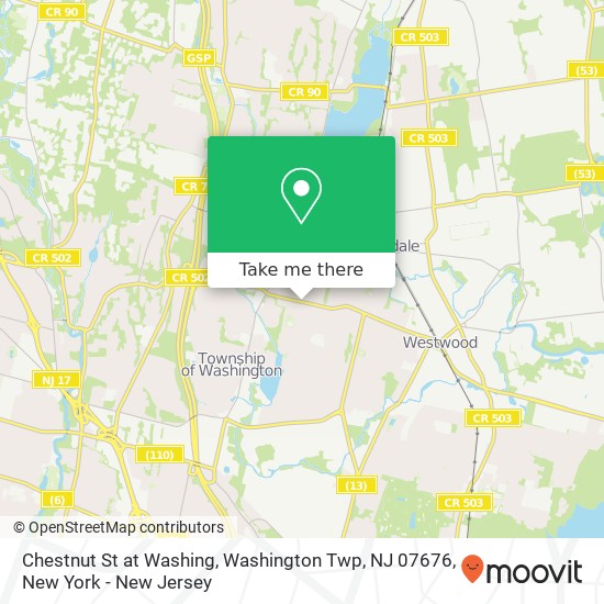 Mapa de Chestnut St at Washing, Washington Twp, NJ 07676