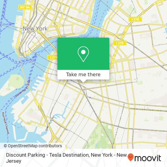 Mapa de Discount Parking - Tesla Destination