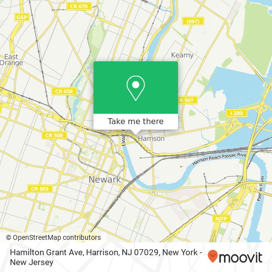 Mapa de Hamilton Grant Ave, Harrison, NJ 07029