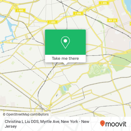 Christina L Liu DDS, Myrtle Ave map