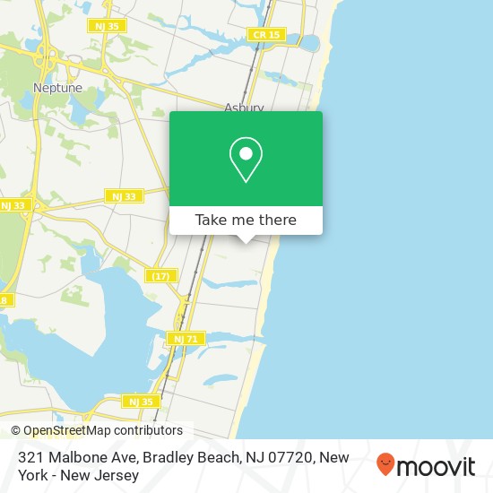 321 Malbone Ave, Bradley Beach, NJ 07720 map