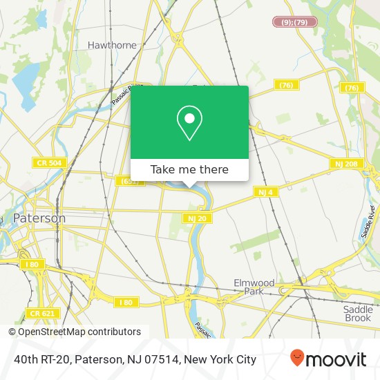 Mapa de 40th RT-20, Paterson, NJ 07514
