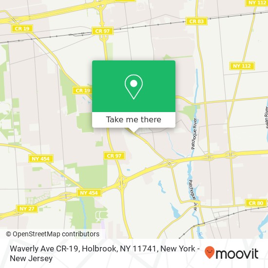 Mapa de Waverly Ave CR-19, Holbrook, NY 11741