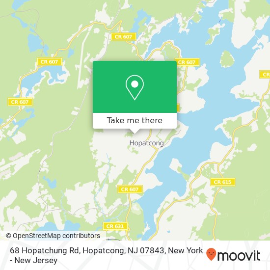 Mapa de 68 Hopatchung Rd, Hopatcong, NJ 07843