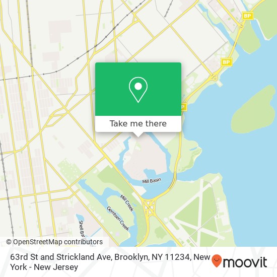 Mapa de 63rd St and Strickland Ave, Brooklyn, NY 11234