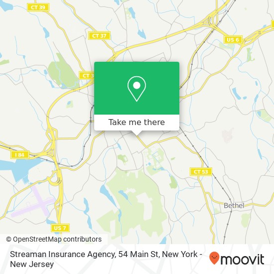 Mapa de Streaman Insurance Agency, 54 Main St