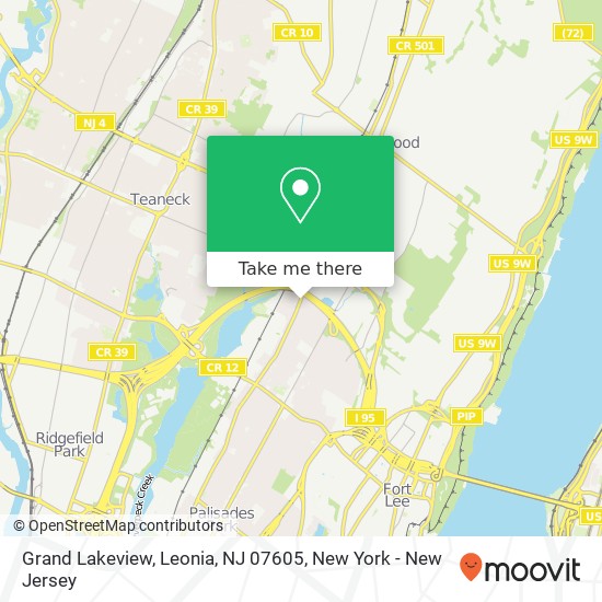 Mapa de Grand Lakeview, Leonia, NJ 07605
