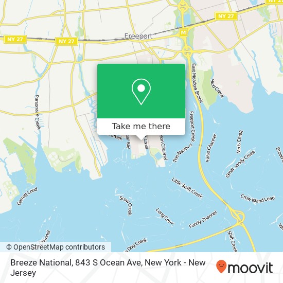 Breeze National, 843 S Ocean Ave map