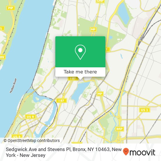 Sedgwick Ave and Stevens Pl, Bronx, NY 10463 map