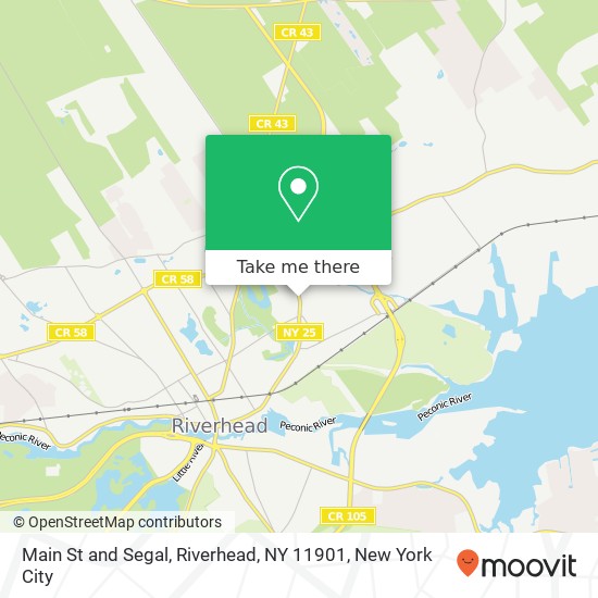 Mapa de Main St and Segal, Riverhead, NY 11901