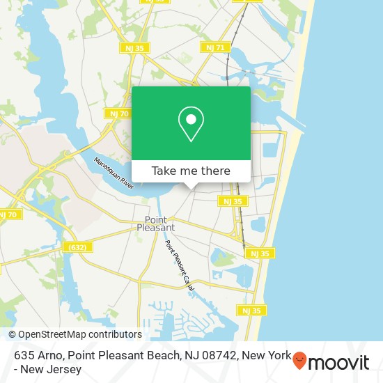 635 Arno, Point Pleasant Beach, NJ 08742 map