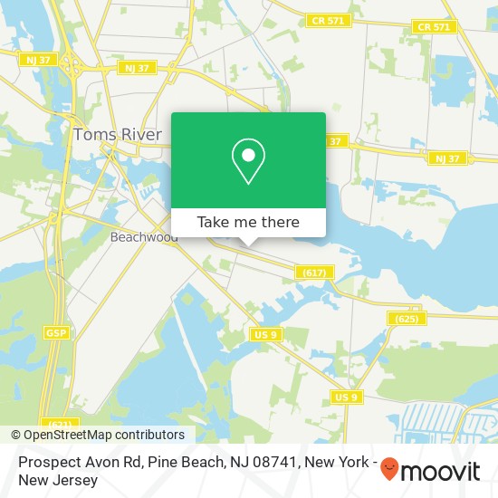 Mapa de Prospect Avon Rd, Pine Beach, NJ 08741