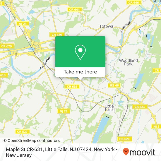 Mapa de Maple St CR-631, Little Falls, NJ 07424