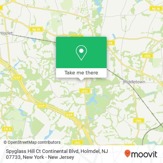 Spyglass Hill Ct Continental Blvd, Holmdel, NJ 07733 map