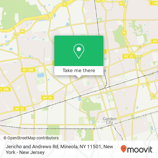 Jericho and Andrews Rd, Mineola, NY 11501 map