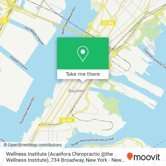 Mapa de Wellness Institute (Acanfora Chiropractic @the Wellness Institute), 734 Broadway