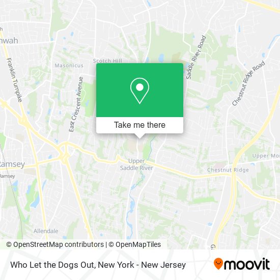 Mapa de Who Let the Dogs Out, W Saddle River Rd