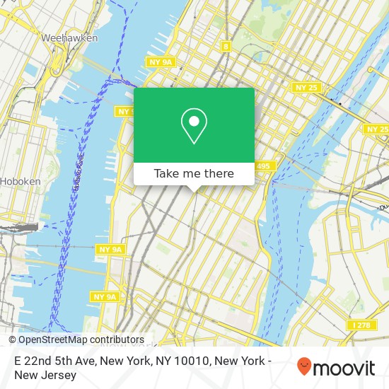 Mapa de E 22nd 5th Ave, New York, NY 10010