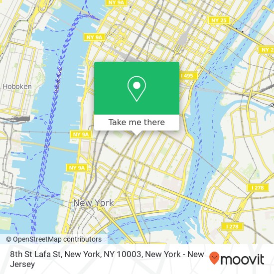 Mapa de 8th St Lafa St, New York, NY 10003