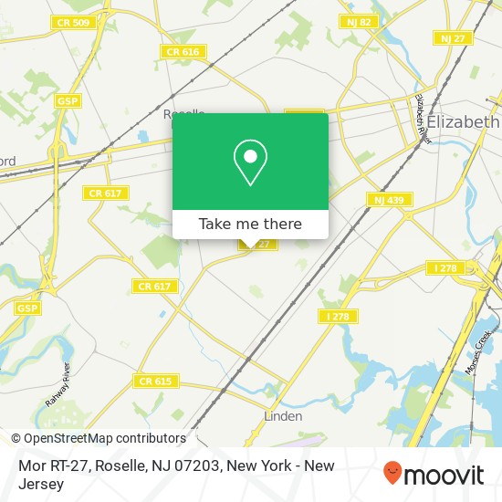 Mapa de Mor RT-27, Roselle, NJ 07203