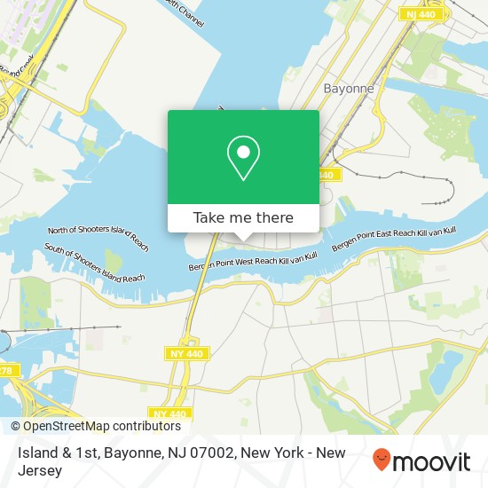 Mapa de Island & 1st, Bayonne, NJ 07002