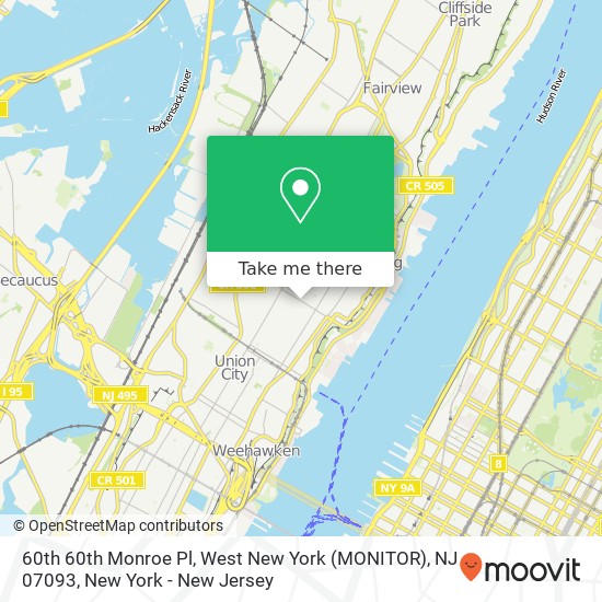 60th 60th Monroe Pl, West New York (MONITOR), NJ 07093 map