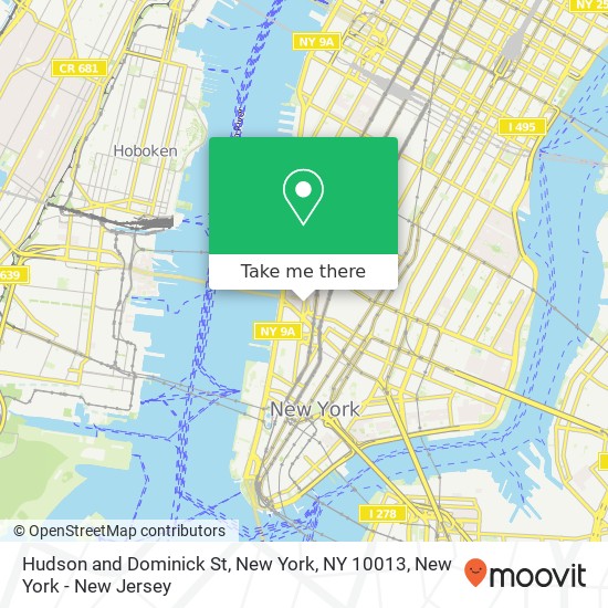 Hudson and Dominick St, New York, NY 10013 map