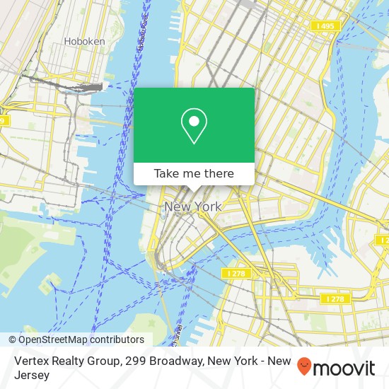 Mapa de Vertex Realty Group, 299 Broadway