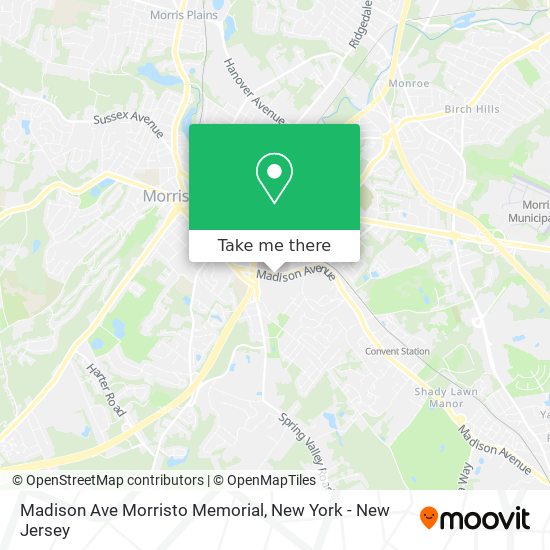 Madison Ave Morristo Memorial map
