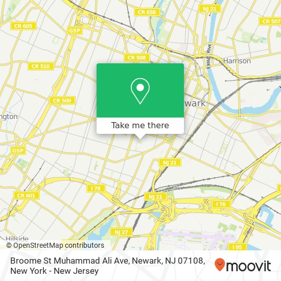 Broome St Muhammad Ali Ave, Newark, NJ 07108 map