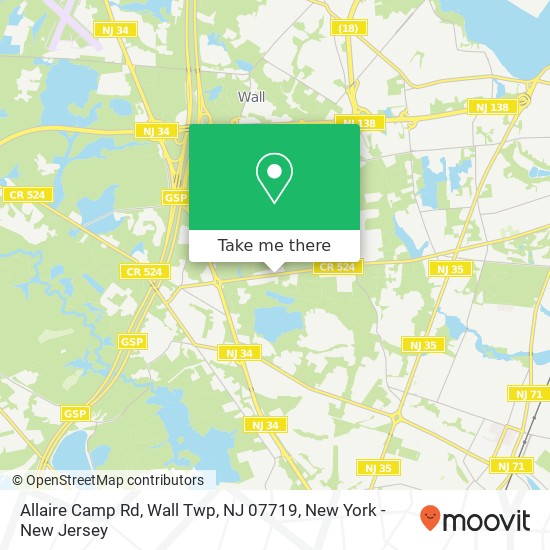 Mapa de Allaire Camp Rd, Wall Twp, NJ 07719