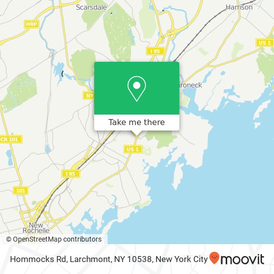 Mapa de Hommocks Rd, Larchmont, NY 10538