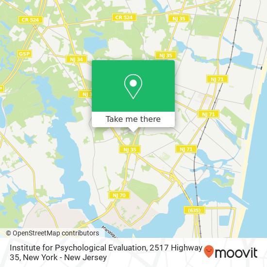Institute for Psychological Evaluation, 2517 Highway 35 map