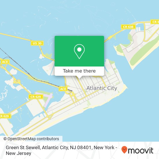 Mapa de Green St Sewell, Atlantic City, NJ 08401