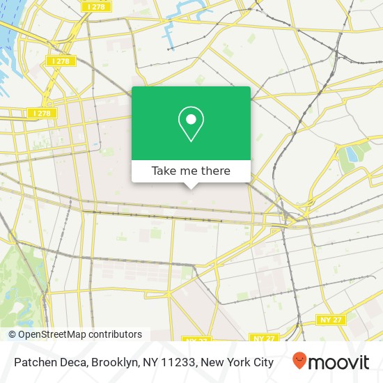 Mapa de Patchen Deca, Brooklyn, NY 11233
