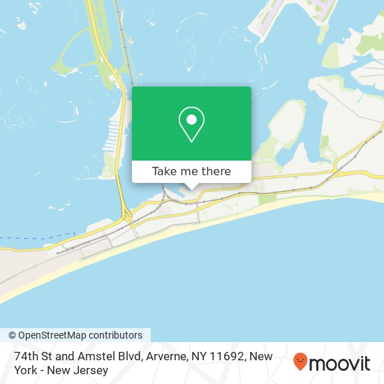 Mapa de 74th St and Amstel Blvd, Arverne, NY 11692