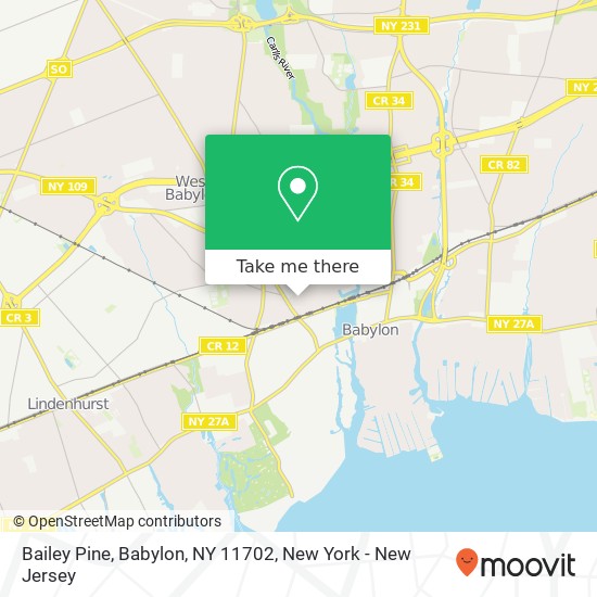 Mapa de Bailey Pine, Babylon, NY 11702
