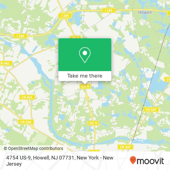 Mapa de 4754 US-9, Howell, NJ 07731