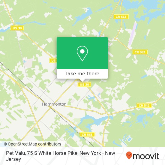 Pet Valu, 75 S White Horse Pike map