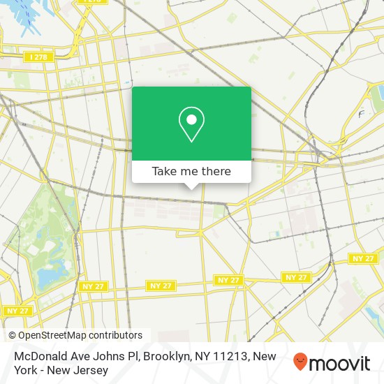 Mapa de McDonald Ave Johns Pl, Brooklyn, NY 11213